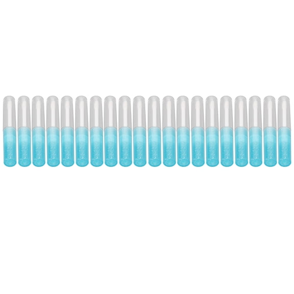 Rupoun 20Pcs 1.3ml (0.04 oz) Empty Lip Gloss Tube Plastic Mini Liquid Lipstick Container Space Saving Refillable Travel Bottles with Inner Plug Blue Lid 3.5 inches