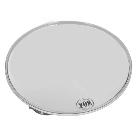 Rupoun 20X Magnifying Mirror with 3 Suction Cups, Space Saving Portable Round Makeup Face Mirror for Bathroom, 5.9 Inches / 15 cm, White