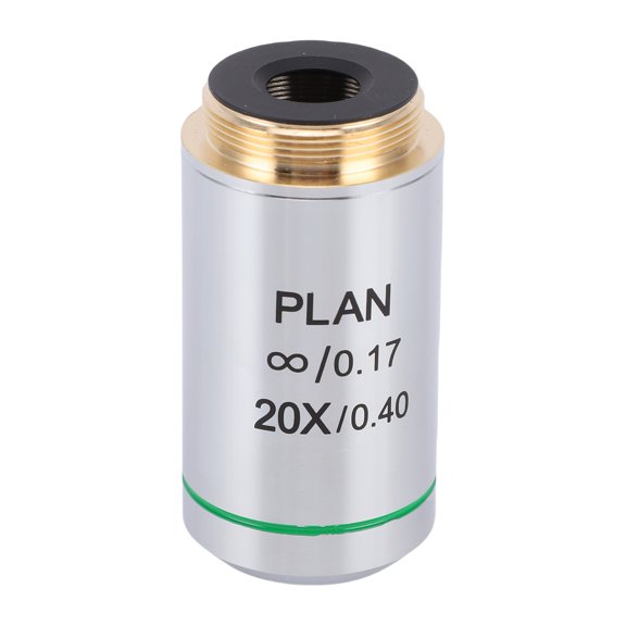 Rupoun 20X Plan Infinity Objective Lens 20.2mm Thread RMS Standard Professional Optical Glass Biological Microscope Lens Accessory Set (10 inches / 25.4 cm)