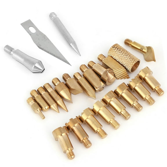 Rupoun 23PCS Craft Wood Burning Pen Tips Stencil Soldering Pyrography Working Carving
