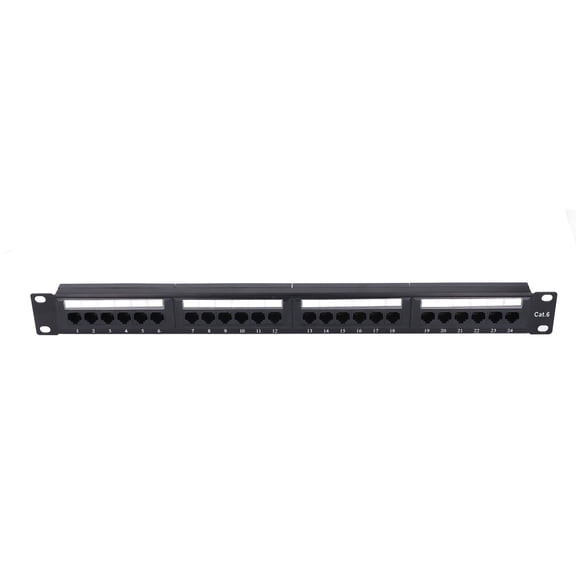 Rupoun 24 Port Cat6 Patch Panel Heavy Duty RJ45 Network Patch Panel for Gigabit Ethernet Switch Rackmount or Wall Mount, 1U