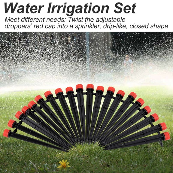 Rupoun 25 Meter / 82 Feet Water Irrigation Set Ground Insertion Dropper Watering Auto System Tool For Flowers Plants