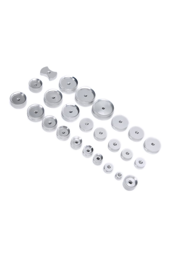 25 Pieces Aluminum Alloy Watch Back Case Closer Dies, Professional Capping Machine Accessories for Watchmaker and Watch Repairing Workers (Sizes 12mm to 44mm) [cite: 7, 12]
