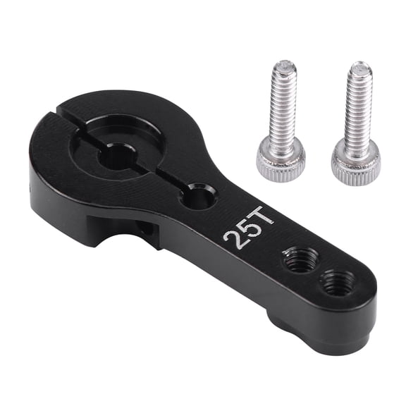 Rupoun 25mm 25T Teeth Half Servo Horn Arm Aluminium Alloy Upgrade RC Accessory For Futaba Ace TowerPro MG Heavy Duty Split-Clamp Radio Control Vehicle Servo Horn, Black (1.4 inches / 35mm)