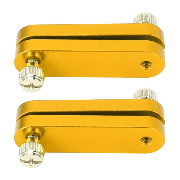 Rupoun 2PCS Adjustable Ruler Positioning Block Aluminum Alloy Woodworking Scribing Locator Limit Stop Fence for Measuring Tool (Gold, 8x5x2 inches / 20.3x12.7x5.1 cm)