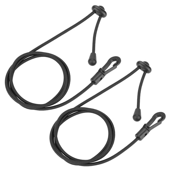 Rupoun 2PCS Durable Rubber String Elastic Boating Kayak Paddle Safety Rod Leash for Paddling 47.2 inches / 120 cm Black