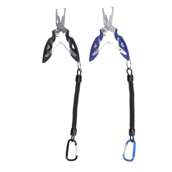 Rupoun 2PCS Stainless Steel Fishing Pliers Multifunctional Hook Remover Line Cutter Split Ring Opener Braid Scissors Heavy Duty Fishing Gear Tools for Men Saltwater Freshwater