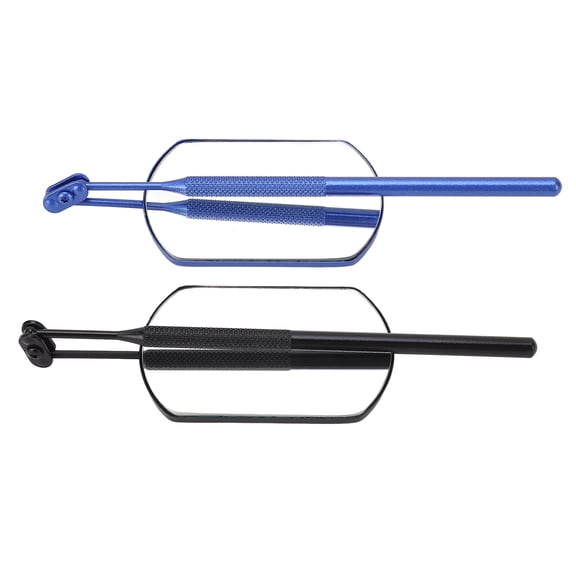 Rupoun 2Pcs Eyelash Extension Mirror Multifunctional Foldable Square Mini Makeup Detail Mirror, 7.87 inches / 20 cm, Black/Dark Blue
