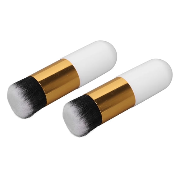 Rupoun 2Pcs Face Makeup Brush Soft Bristles Comfortable Handle Portable Chubby Makeup Brush for Powder Cosmetics Flawless Blend Application Daily Use for Professional Results