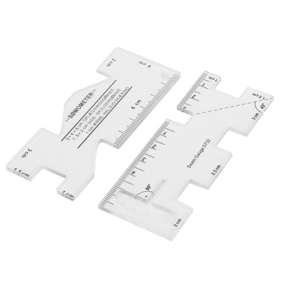 Rupoun 2Pcs Mini Patch-Work Ruler Household Sewing Machine Template Clothing Measure Draw Stitch Tools (3.9 inches / 10 cm) for DIY Arts Crafts Quilting