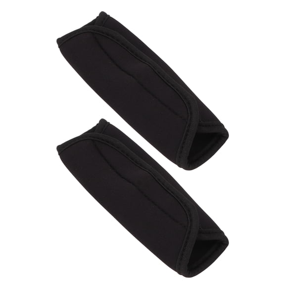 Rupoun 2Pcs Replacement Stroller Handle Cover Buffed Tubing Grips Wheelchair Armrest Protector Neoprene Nylon Wraps for Umbrellas Luggage Poles Universal Fit Black (5.9 inches / 15 cm Length)