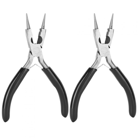 Rupoun 2Pcs Round Nose Pliers 4 in 1 Multifunction Hand Made Tool for Wire Wrapping Jewelry Making (4.9 inches / 12.5 cm)