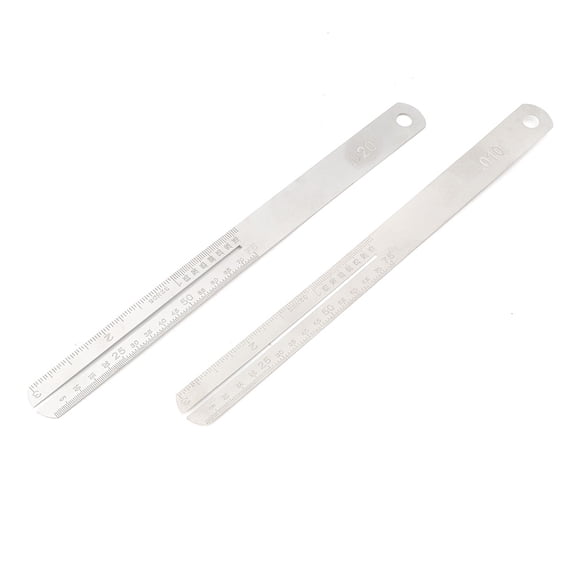 Rupoun 2Pcs Stainless Steel Fingerboard Fret Protector Guard Repair Tool with Scale for Guitar Bass Luthier Tool (5.9 in / 15 cm)
