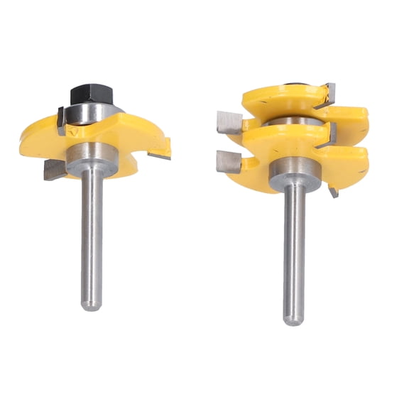 Rupoun 2Pcs T Shape Router Bit High Speed Steel Wood Milling Cutter for DIY Woodworking Carpentry, 1.8 in / 45 mm