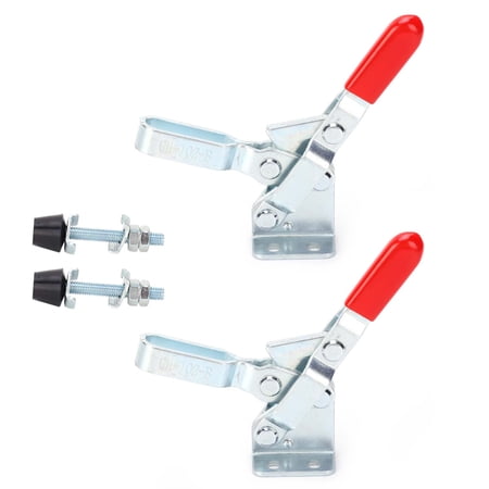 Rupoun 2Pcs Welding Toggle Clamp Horizontal Fixture GH-102-B Quick Release Hand Tool 4 inches / 102 mm Elbow Compressor Heavy Duty Cast Iron 2.52 lbs / 1143g for Metalworking