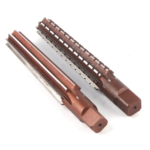 Rupoun 2pcs HSS MT3 Taper Fine and Rough Machine Reamer Cutter Tool Set, Professional Straight Shank Lathe Reaming Tools for Iron, Copper, Aluminum, Wood Milling Machining (10 x 4 x 2.4 in)