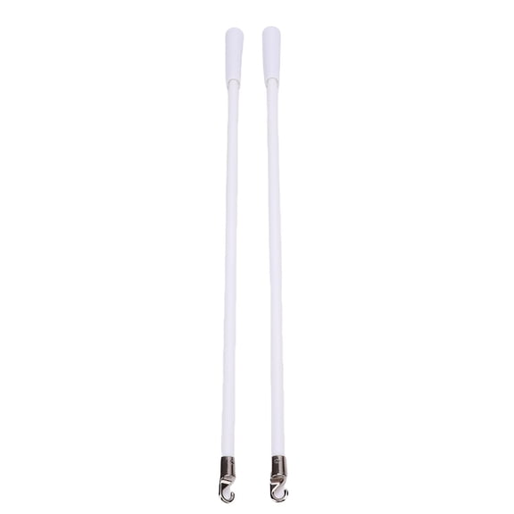Rupoun 2pcs Premium Fiberglass Blind Wands 17 Inches / 43.2 cm Heavy Duty Vertical Blinds Stick Replacement with Hook and Handle Grip Clear Tilt Rods White Window Opener Accessories