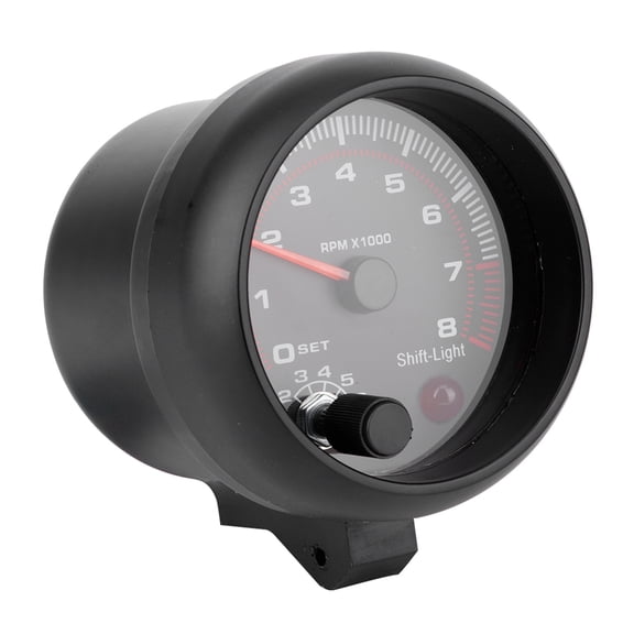 Rupoun 3.75 in / 9.53 cm Black Racing Car Tachometer 0-8000 RPM 12V Universal Automobile Gauge Meter For 4 6 8 Cylinder Engines High Performance Replacement Part[cite: 1]