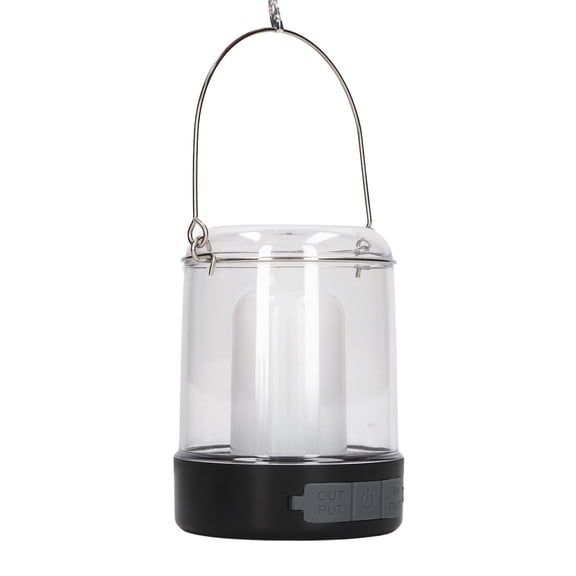 Rupoun 3 Modes LED Camping Lantern 360 Luminous Rechargeable Waterproof Portable Tent Light with Built-In 2400mAh Battery and Hook for Outdoor Garden Hiking Backpacking Survival Black