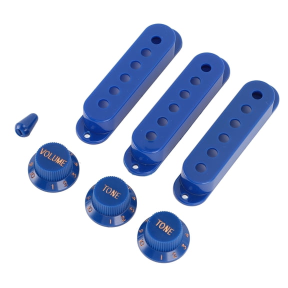 Rupoun 3 Pcs Single Coil Pickup Cover ABS Plastic SSS Configuration with Tone Volume Knobs and Switch Tip for Electric Guitar Replacement Parts 4.33 inches / 11 cm