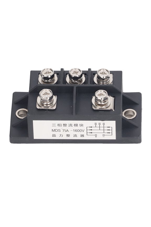 3 Phase Bridge Rectifier 75A 5 Terminal ABS Brass Heat Dissipation Diode Power Module 1600V (13 cm / 5.12 inches)