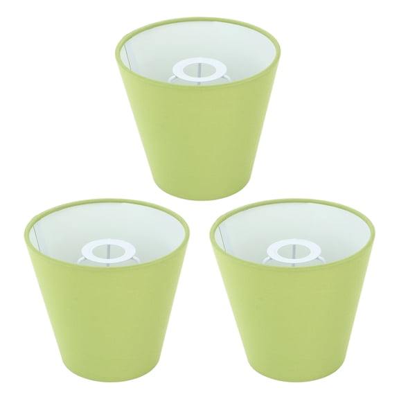 Rupoun 3-Piece Cloth Fabric Lampshade Set, E14 Intervention Type Empire Dust Cover for Modern Bedroom Bedside and Wall Lamps, 5.5 inches / 14 cm Base Diameter, Pea Green