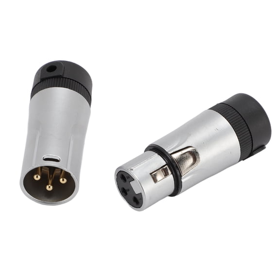 Rupoun 3 Pin XLR Female Male Solder Connector Compact Adapter Gold Plated 90 Degree Right Angle Plug for 3.0-5.0mm Cable
