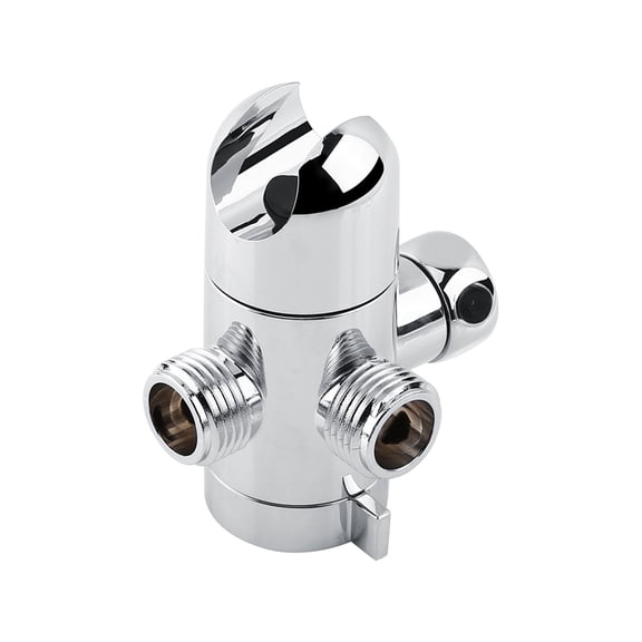 Rupoun 3-Way Shower Head Diverter Valve 1/2-Inch IPS Adjustable Shower Arm Mounted Handheld Showerhead Adapter Bypass Valve Chrome Polish Dual Unit 3.3x2.6 in / 8.5x6.7 cm