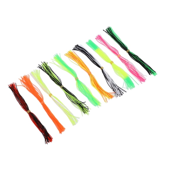 Rupoun 30-Strand Fishing Jig Lures Skirts Non Toxic Silicone Replacement Skirts for DIY Spinnerbait Buzzbait Accessories Multicolor (11.00 cm / 4.33 in)