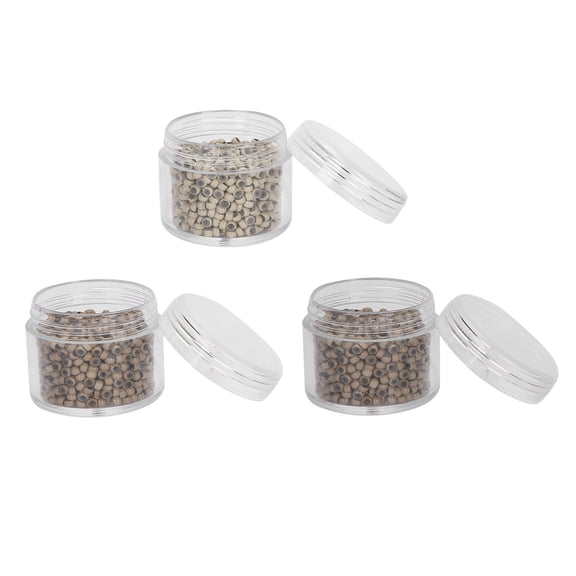 Rupoun 3000 Pieces Silicone Micro Links Rings Beads 3.0mm Small Comfortable Hair Extension Tool Set for Wigs and Extensions, Light Brown Beige Chocolate Colors (1.18 inches / 3.0 cm OD)