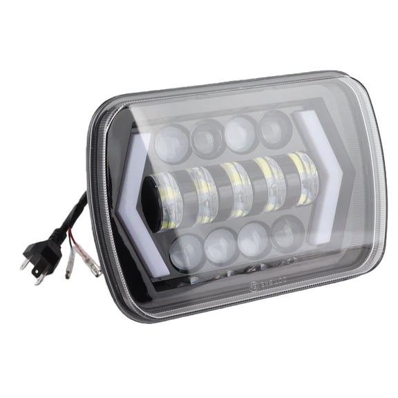 Rupoun 300W 7in LED Car Headlight Aluminum Shell Square Front Lamp Fit for Jeep Wrangler 7x6 5x7 High Low Beam