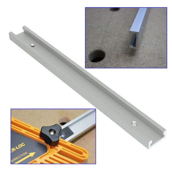 Rupoun 300mm 11.81in Aluminum Alloy T-Track T Slot Miter Track Fixing Slot for Router Table Saw Woodworking Tool