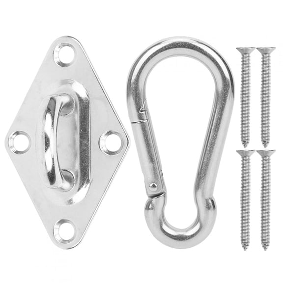 Rupoun 304 Stainless Steel Hammock Plate Hook Swing Sandbag Punching Bag Hanging Buckle, 360 Degree Rotation Ceiling Mount Hardware Kit for Indoor Boxing Gym Equipment, Silver