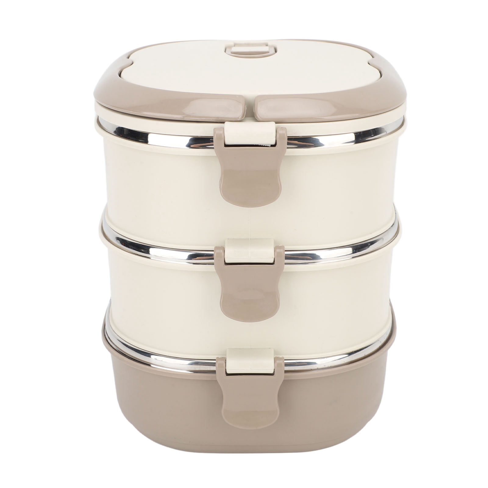 Rupoun 304 Stainless Steel Insulated Bento Box Portable 3-Layer Lunch Container with Spoon, 7.87 inches / 20 cm