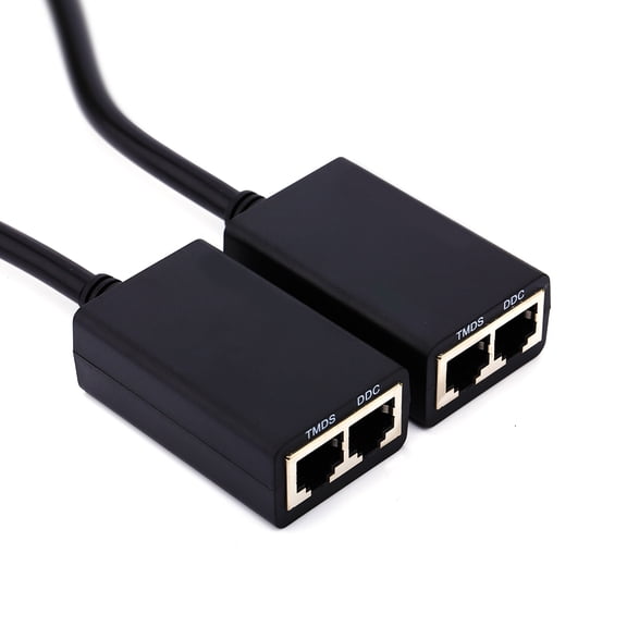 Rupoun 30M HDMI Over RJ45 CAT5e CAT6 LAN Ethernet Balun Extender Repeater Up to 1080P, Supports 3D and Deep Color, 98.4 ft / 30 m