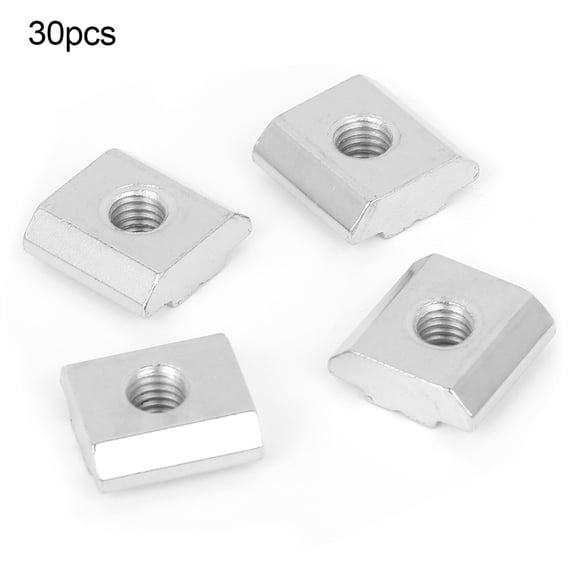 Rupoun 30pcs 30 Series T Slot Nuts Set Aluminum Profile Threaded T Sliding Nut Block Fasteners M6, 0.6 inches / 16 mm
