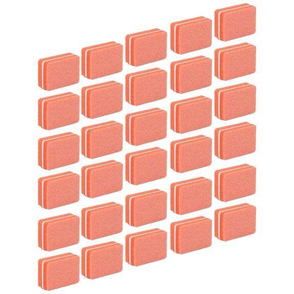Rupoun 30pcs Mini Nail Buffer Block Professional Portable Salon Sanding Buffing Files Manicure Tools for Natural Acrylic Nails Double Sided Washable Design - Vibrant Orange, 5.12 inches / 13 cm