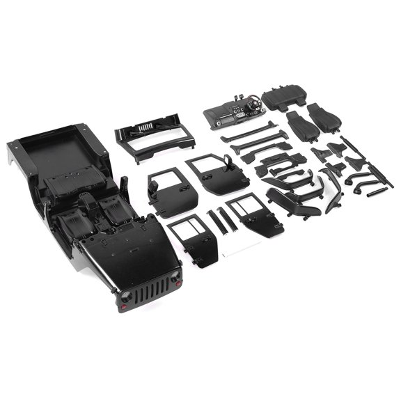Rupoun 313mm Wheelbase Open RC Car Body Shell Kit for SCX10 90046, 1/10 Scale Crawler Shell Accessory Replacement Parts, High Performance Tough ABS Plastic Body Upgrade, Black (17.91 in / 45.5 cm)