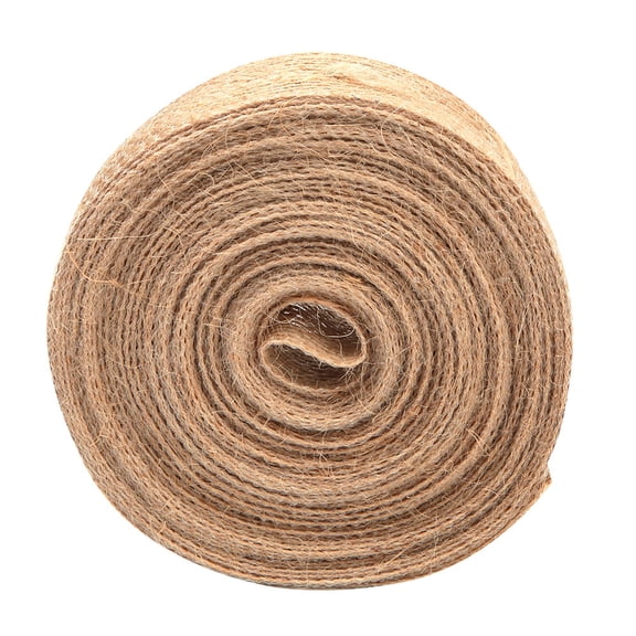 Rupoun 32.81 ft (10m) Natural Jute Burlap Ribbon Spool 0.98 in (2.5cm) Width for Home Wedding Decoration, DIY Crafting, Gift Wrapping, and Rustic Sewing Trim Embellishments