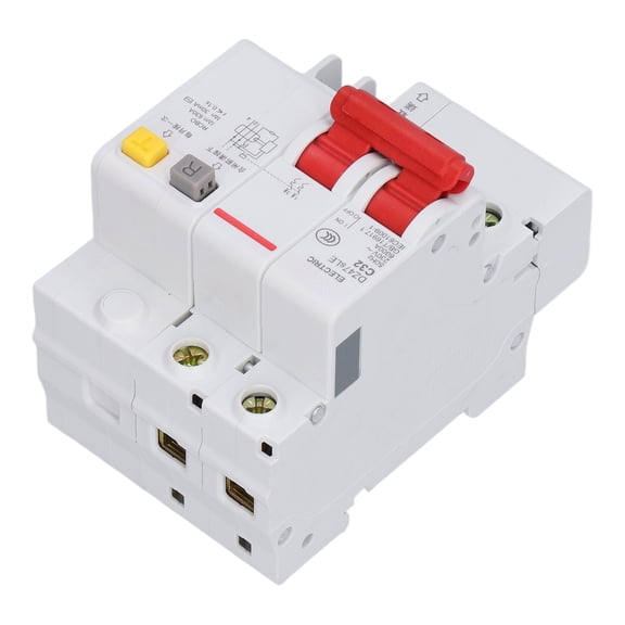 Rupoun 32A 230V Miniature Circuit Breaker 2P DIN Rail Mount Leakage Protection Switch AC DZ47sLE C32 Short Circuit Protection (3.94 inches / 10 cm)
