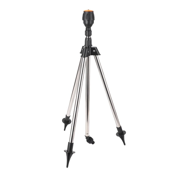 Rupoun 360 Degree Rotating Tripod Sprinkler for Lawn Garden Yard, Heavy Duty Irrigation Watering System, Adjustable Height up to 54 Inches / 137.2 cm