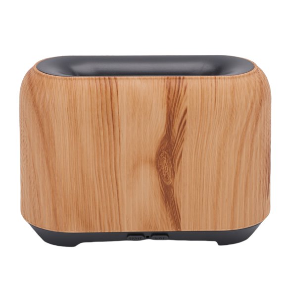 Rupoun 3D Flame Essential Oil Diffuser, 150ml Desktop Ultrasonic Aromatherapy Humidifier with LED Colorful Night Light, Quiet Cool Mist Fragrance Diffuser for Home (Light Wood Grain)