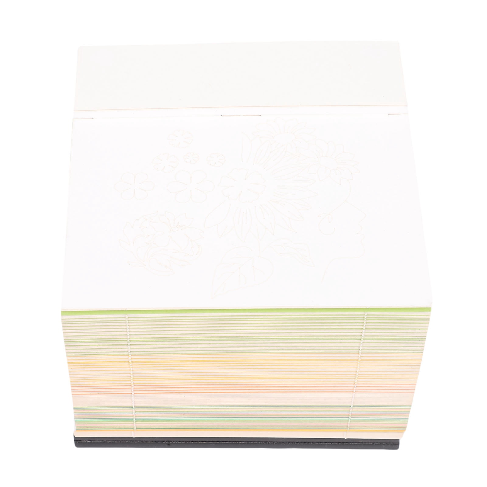 Rupoun 3D Notepad Flower Sea Tree Island Paper Carving Art 3D Art Memo Pad with 2026 Calendar for Desktop Ornament Green 3.3x3.3x2.7 inches / 8.5x8.5x6.8 cm