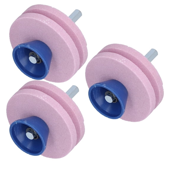 Rupoun 3Pcs Grinding Wheel Abrasive Disc Knife Sharpener Blade Replacement for Lawn Mower Double Layer Lawn Garden Power Equipment Tools Fast Effective Blade Sharpening (5.51 inches / 14 cm)