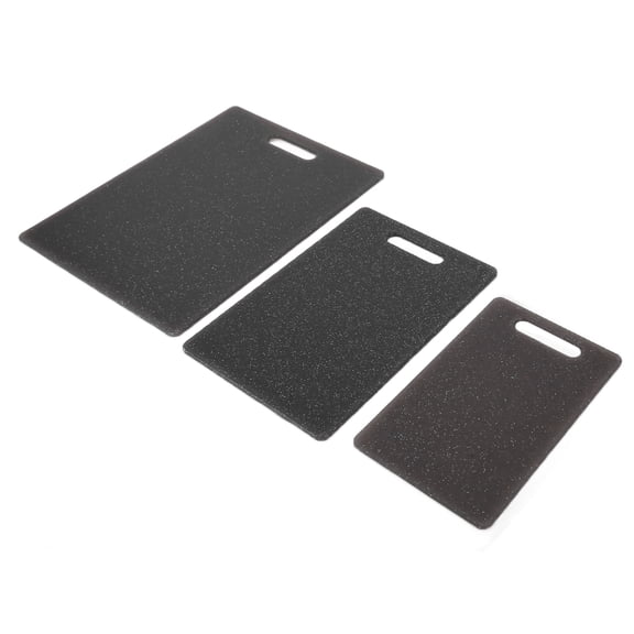 Rupoun 3Pcs Imitation Marble Cutting Board Set, Double Sided Plastic Kitchen Chopping Boards, Black