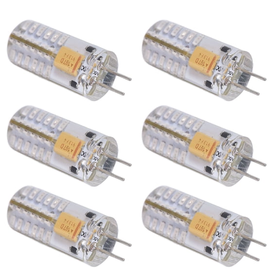 Rupoun 3W G4 LED Bulbs (20W Equivalent) T3 Halogen Replacement JC Bi-Pin Base, 12V 270LM Silica Gel Body, Green, 6 Pack (1.4 inches / 36 mm)
