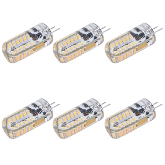 Rupoun 3W G4 LED Bulbs (20W Equivalent) T3 Halogen Replacement JC Bi-Pin Base, 12V 270LM Silica Gel Body, Warm White, 6 Pack (1.4 inches / 36 mm)
