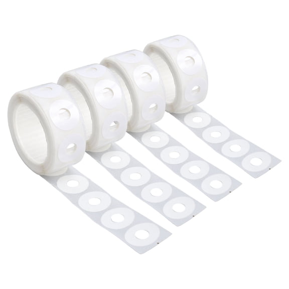 Rupoun 4 Boxes Reinforcement Label PVC Waterproof Hole Punch Protectors Round Stickers for Office, White, 1000 Count
