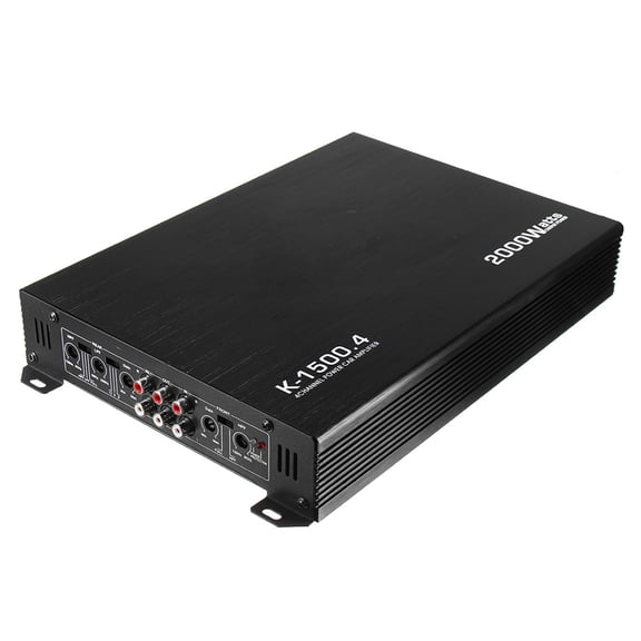Rupoun 4-Channel Car Audio Amplifier 2000W Peak Power 12V Stereo Amp Class A/B High-Power 80W RMS Subwoofer Amplifier Black (13.0 inches / 33.0 cm x 8.7 inches / 22.0 cm)