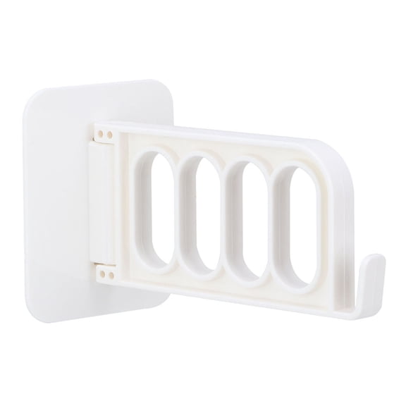 Rupoun 4-Hole Clothes Hanger Wall Mounted Clothes Dryer Punch-Free Adhesive Laundry Rack, Beige (4.5 in / 11.5 cm)